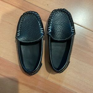 Boys faux leather slip on loafers